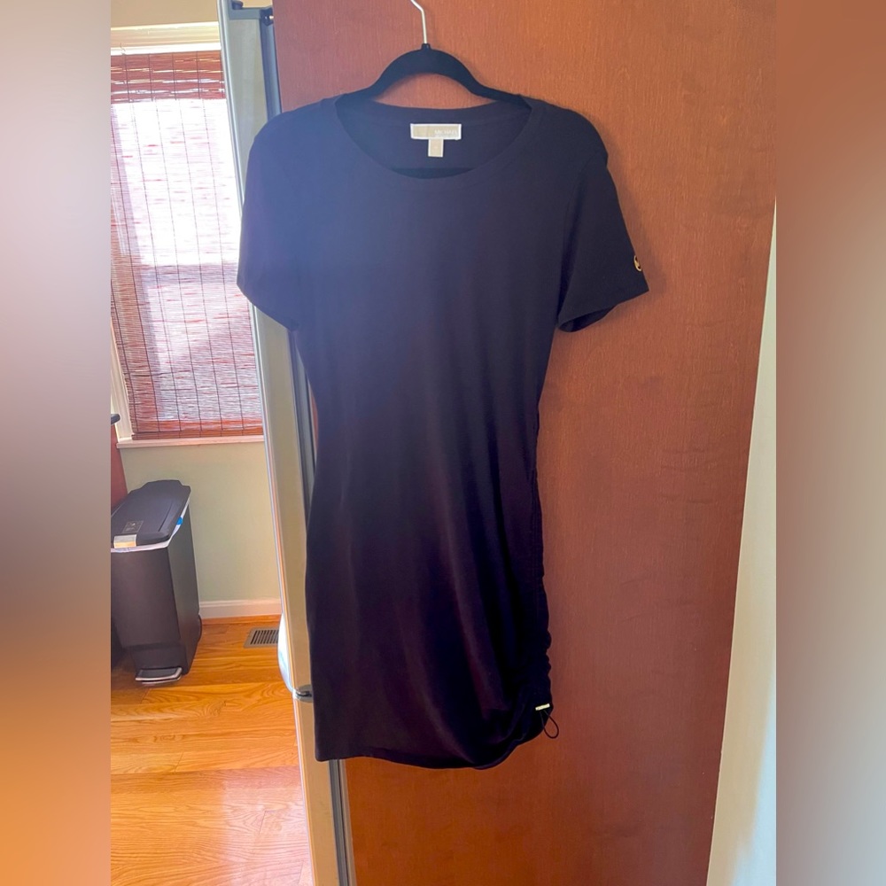 Michael Kors | t-shirt dress size M, black w gold brand accents/hardware,